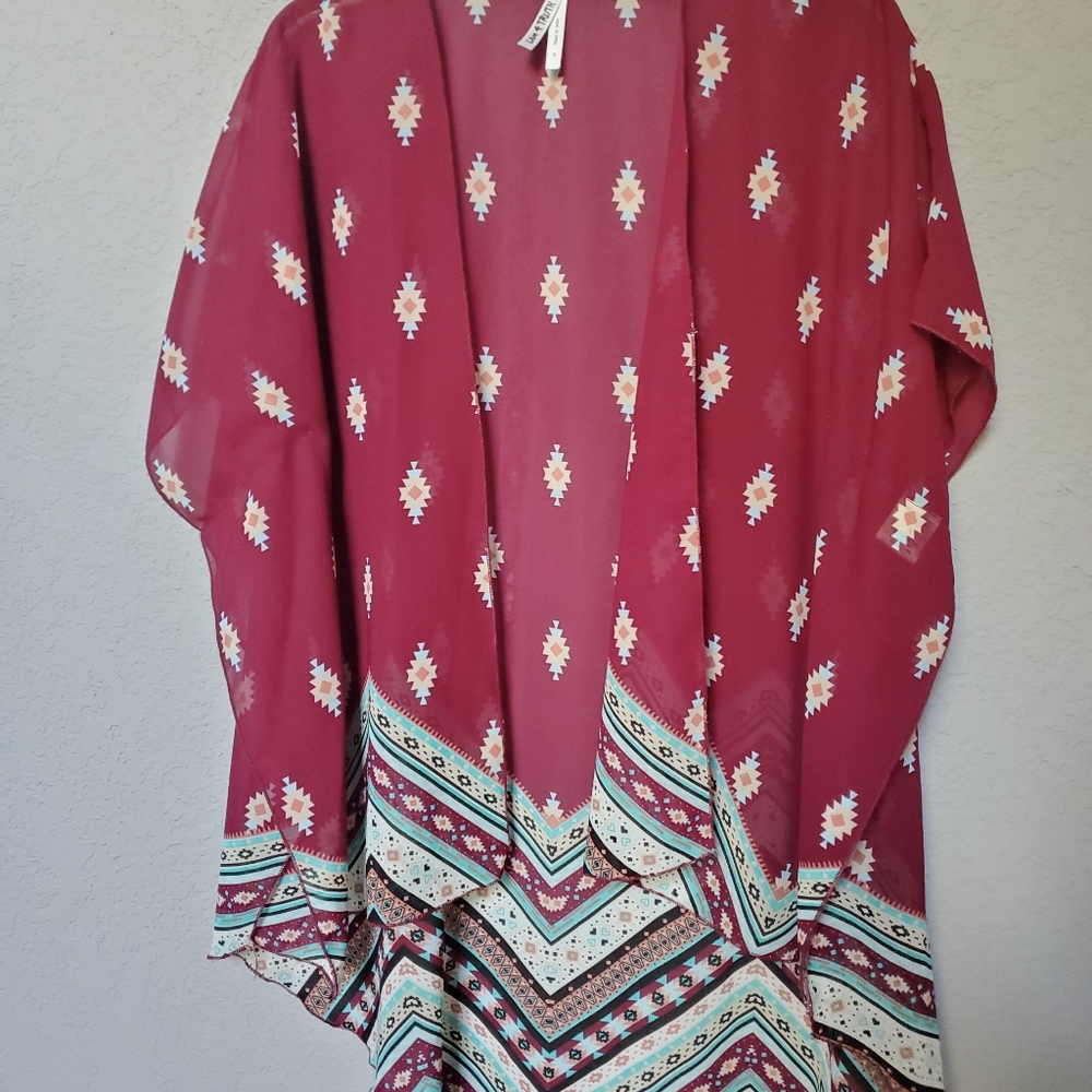 Native American geometric kimono poncho